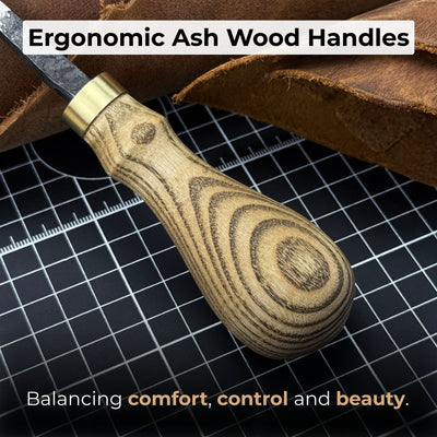 4 - Piece Leather Tool Set with Leather Sheaths - 4