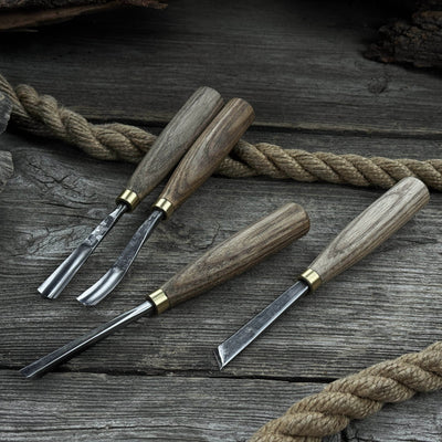 4 - Piece Wood Carving Chisel & Gouge Set - 1