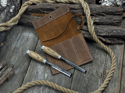 4 Pocket Leather Chisel Roll - 2