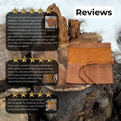 4 Pocket Leather Chisel Roll - 11