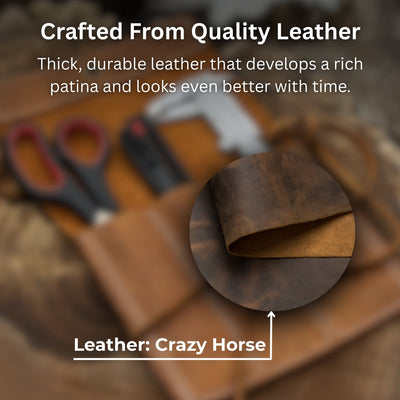 4 Pocket Leather Chisel Roll - 5