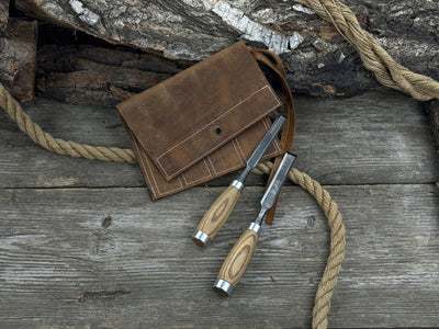 4 Pocket Leather Chisel Roll - 5