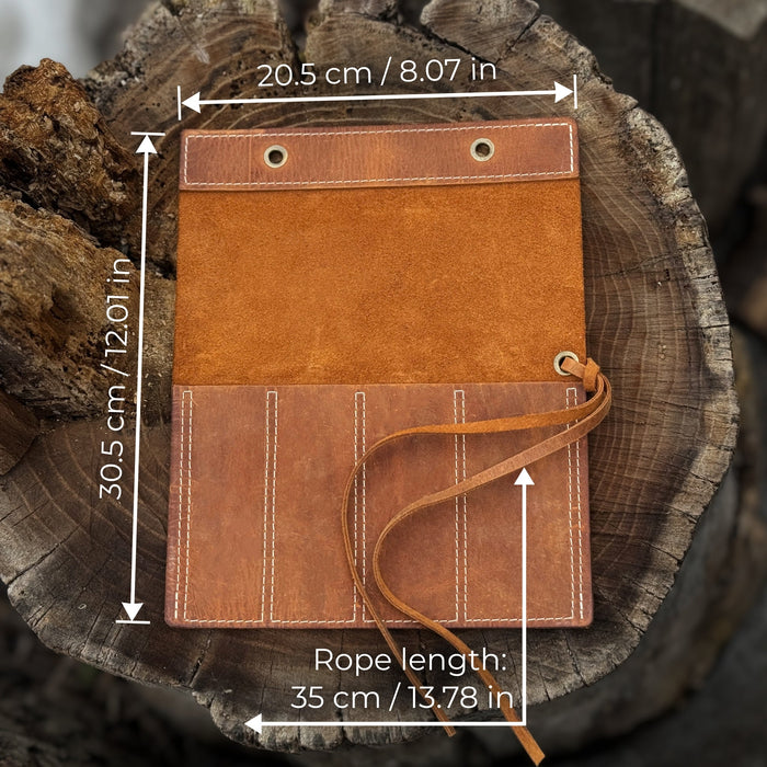 4 Pocket Leather Chisel Roll - Sharky Forged Steel Tools