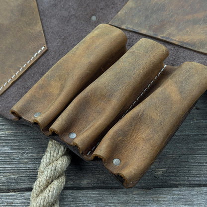 4 Pocket Leather Tool Roll for Carving Tools - 4