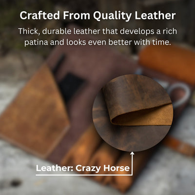 4 Pocket Leather Tool Roll for Carving Tools - 3