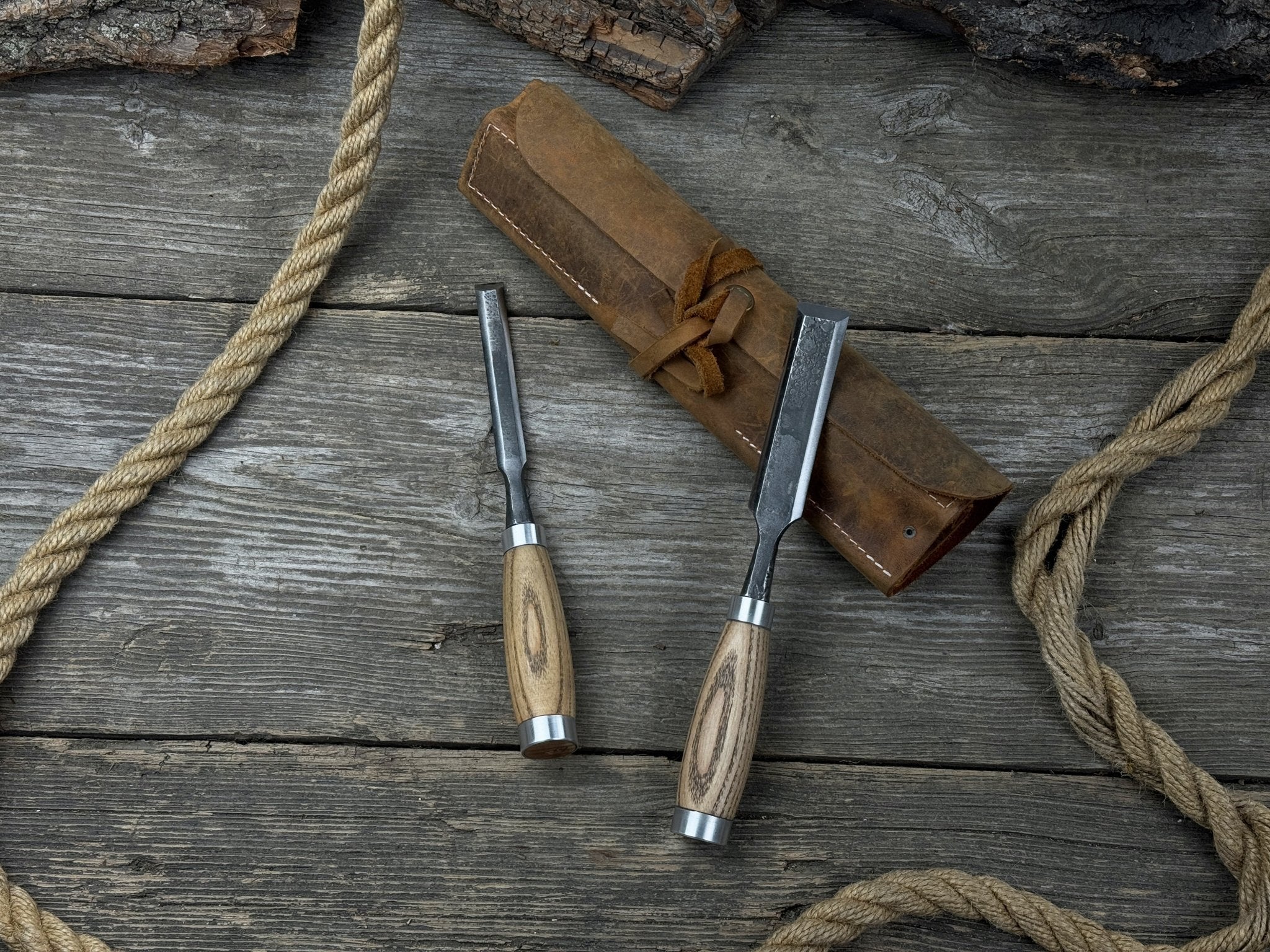 4 Pocket Leather Tool Roll - 6