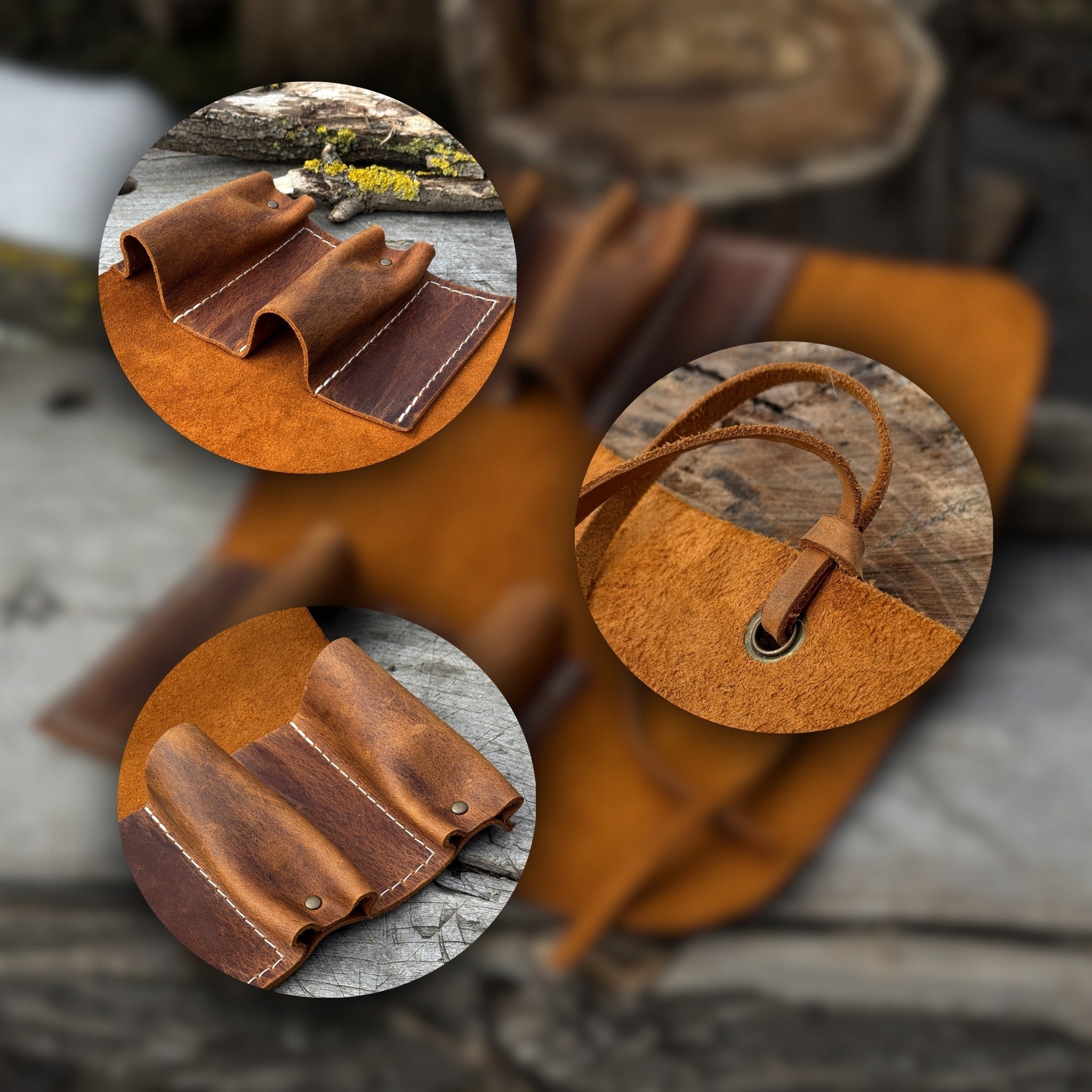 4 Pocket Leather Tool Roll - 7