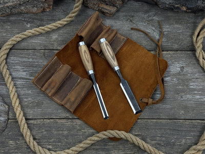 4 Pocket Leather Tool Roll - 3