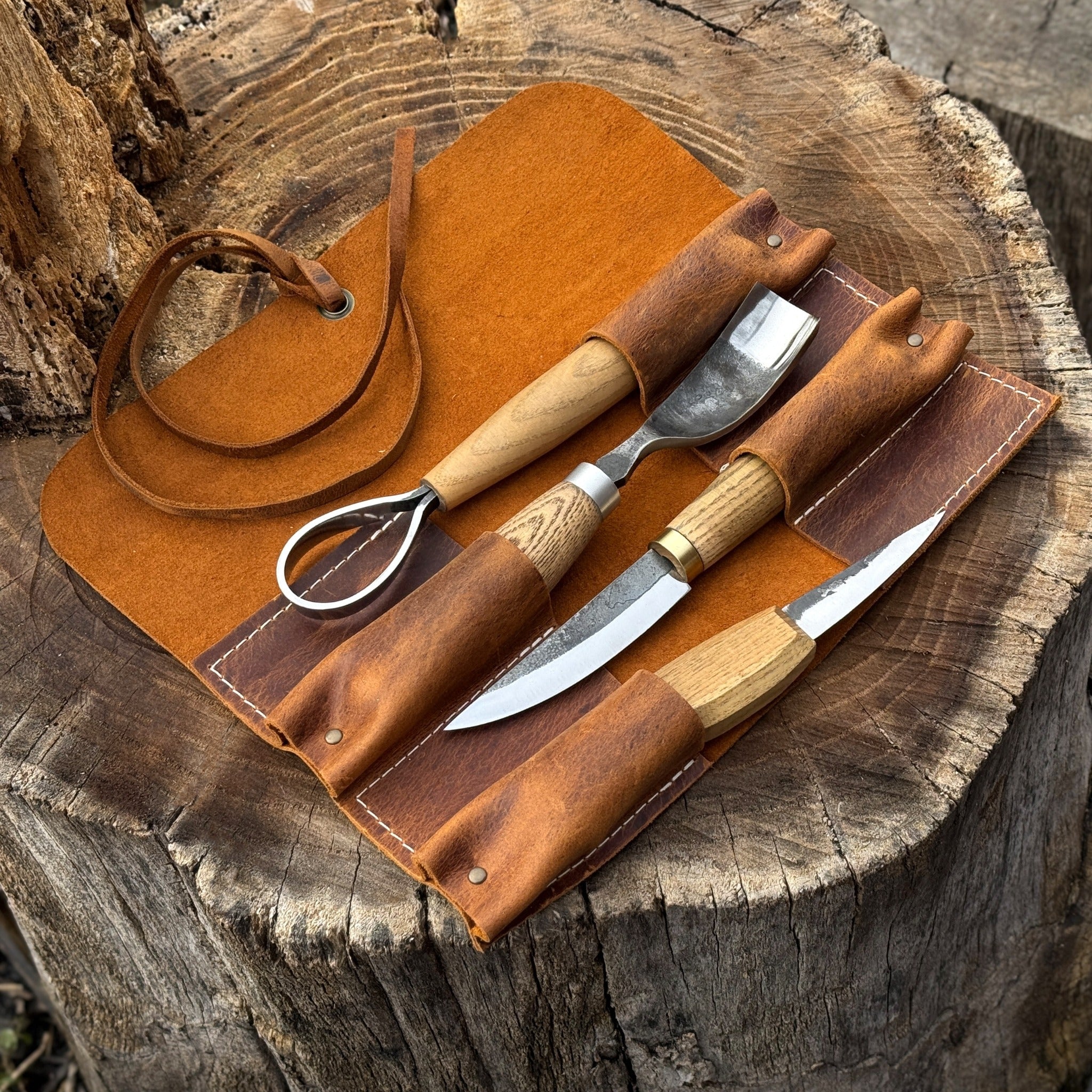 4 Pocket Leather Tool Roll - 21