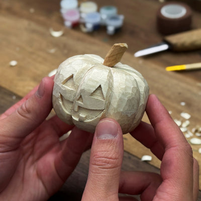 DIY Halloween Pumpkin Wood Carving Kit with Whittling Knife