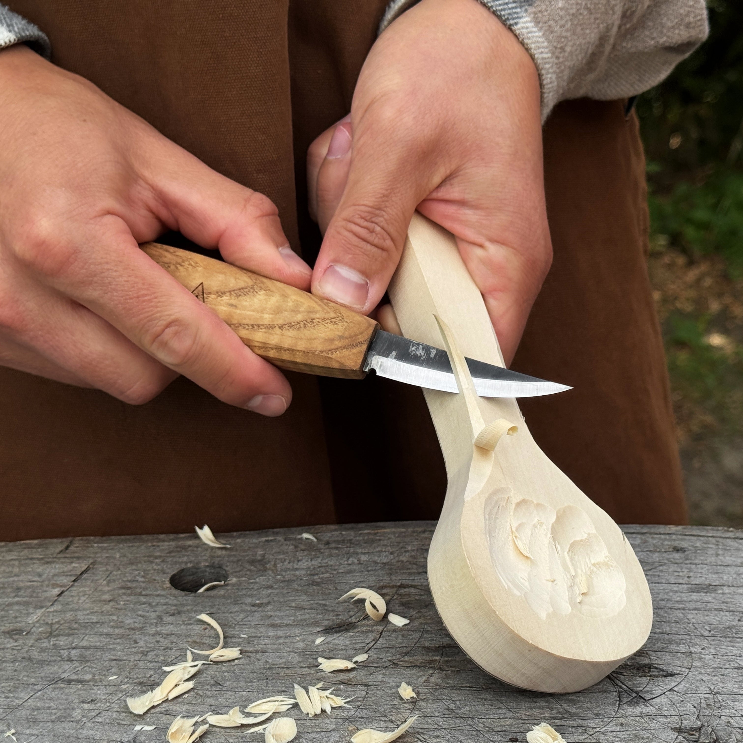 Sloyd Carving Knife with Leather Sheath, Blade 7 cm (2.76 inches)