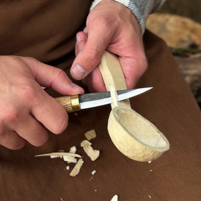 Whittling Sloyd Knife with Leather Sheath, 7.5 cm (2.95 inches)
