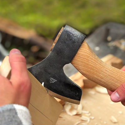 Small Carving Axe with Leather Sheath, 0.68 kg (1.50 lb)