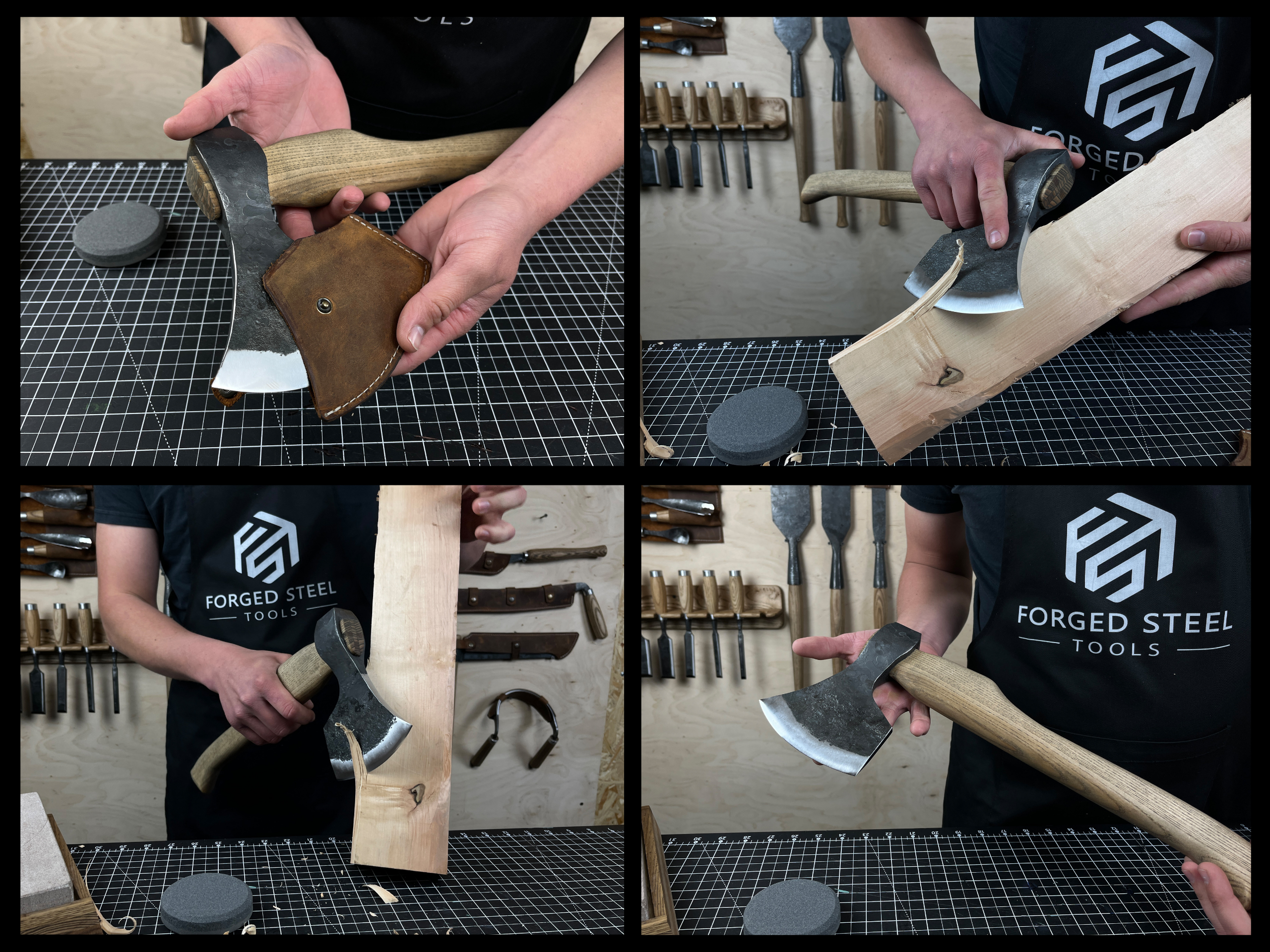 Hand-Forged Carving Axe, 1 080 kg (2.3 Ibs) - Forged Steel Tools