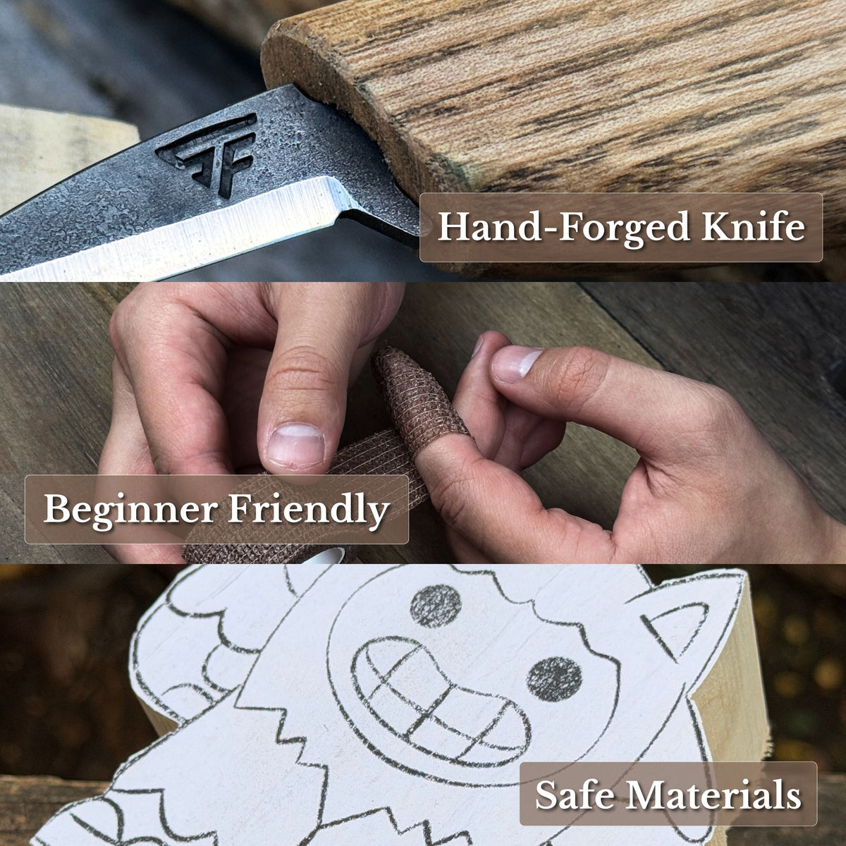 Smiley Monster — DIY Carving Kit for Beginners