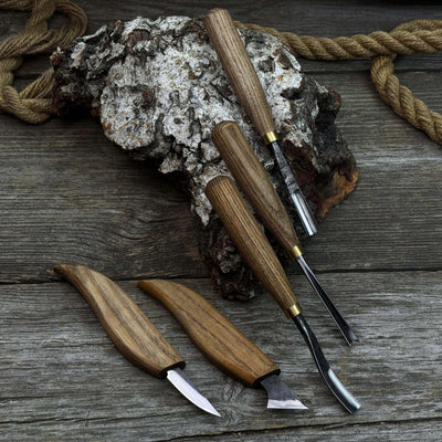 5 - Piece Detail Wood Carving Set - 10