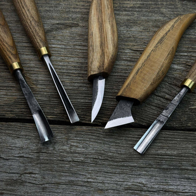 5 - Piece Detail Wood Carving Set - 8