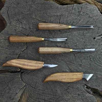 5 - Piece Detail Wood Carving Set - 1