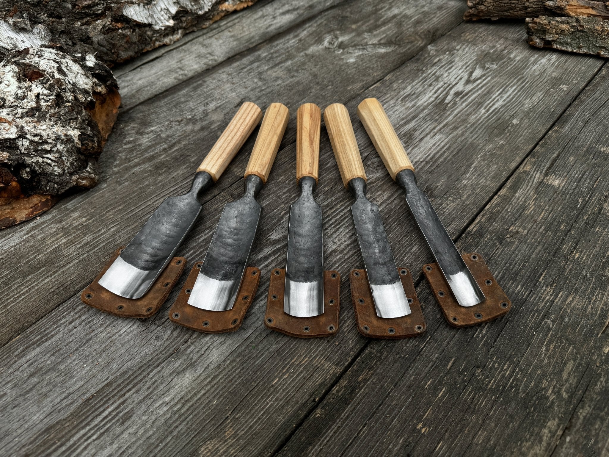 5 - Piece Hand - Forged Straight Gouge Set - 1