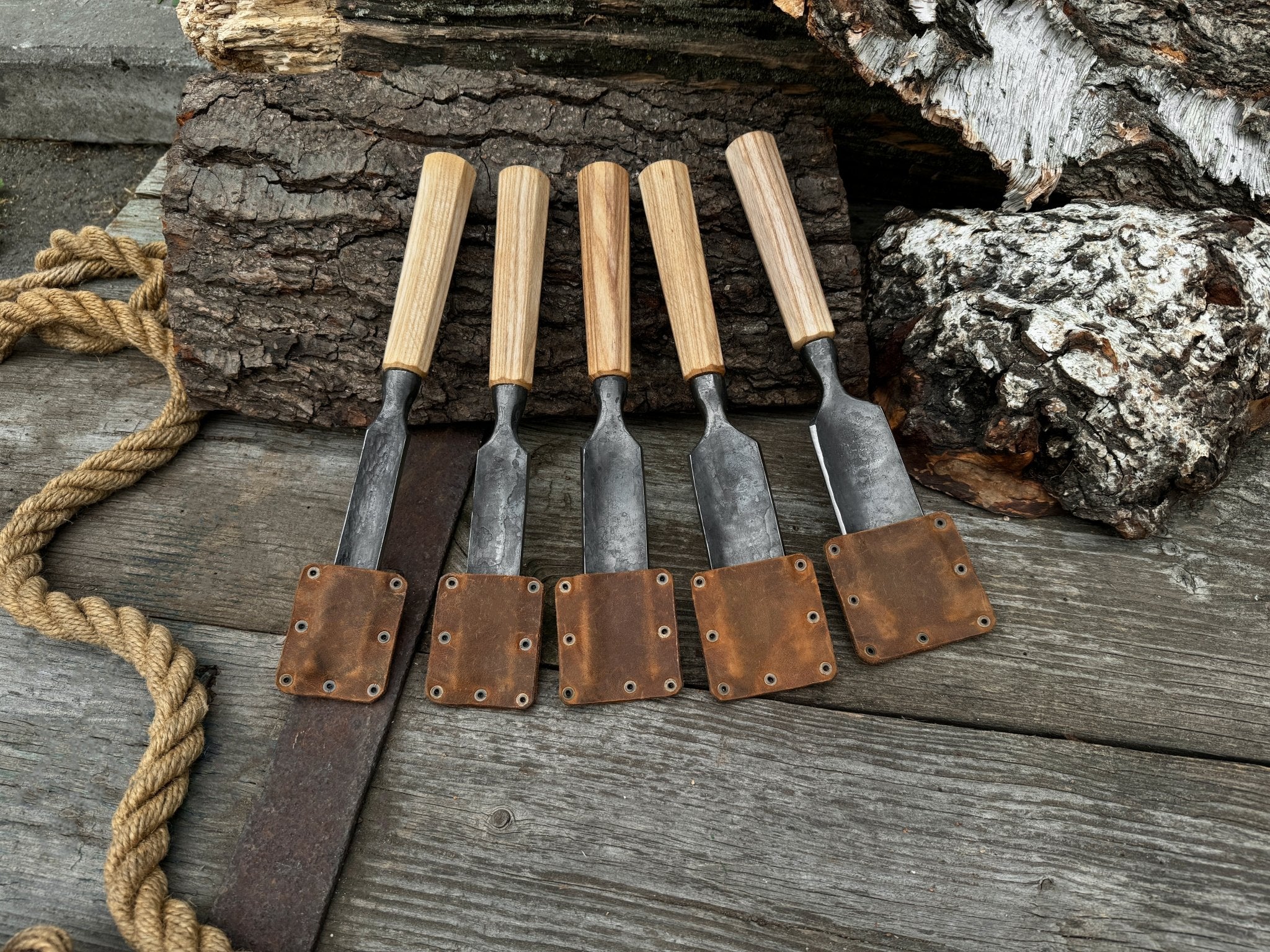 5 - Piece Hand - Forged Straight Gouge Set - 2