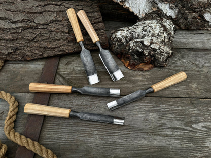 5 - Piece Hand - Forged Straight Gouge Set - 7