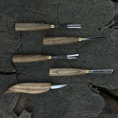 5 - Piece Hand - Forged Wood Carving Tool Set - 1