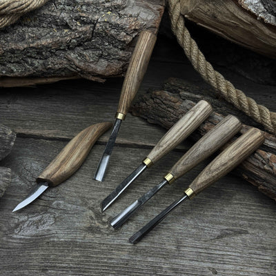 5 - Piece Hand - Forged Wood Carving Tool Set - 8
