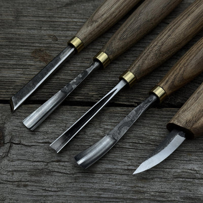 5 - Piece Hand - Forged Wood Carving Tool Set - 4