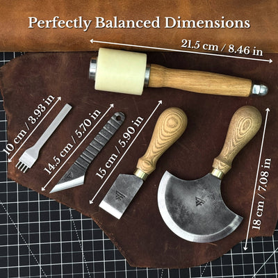 5-Piece Leather Working Tool Set With Nylon Mallet - 3