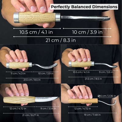 5 - Piece Spoon & Bowl Carving Tool Set with Leather Sheath - 6