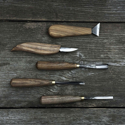5 - Piece Wood Carving Tool Set – Carving Knives, Chisels & Gouges - 6