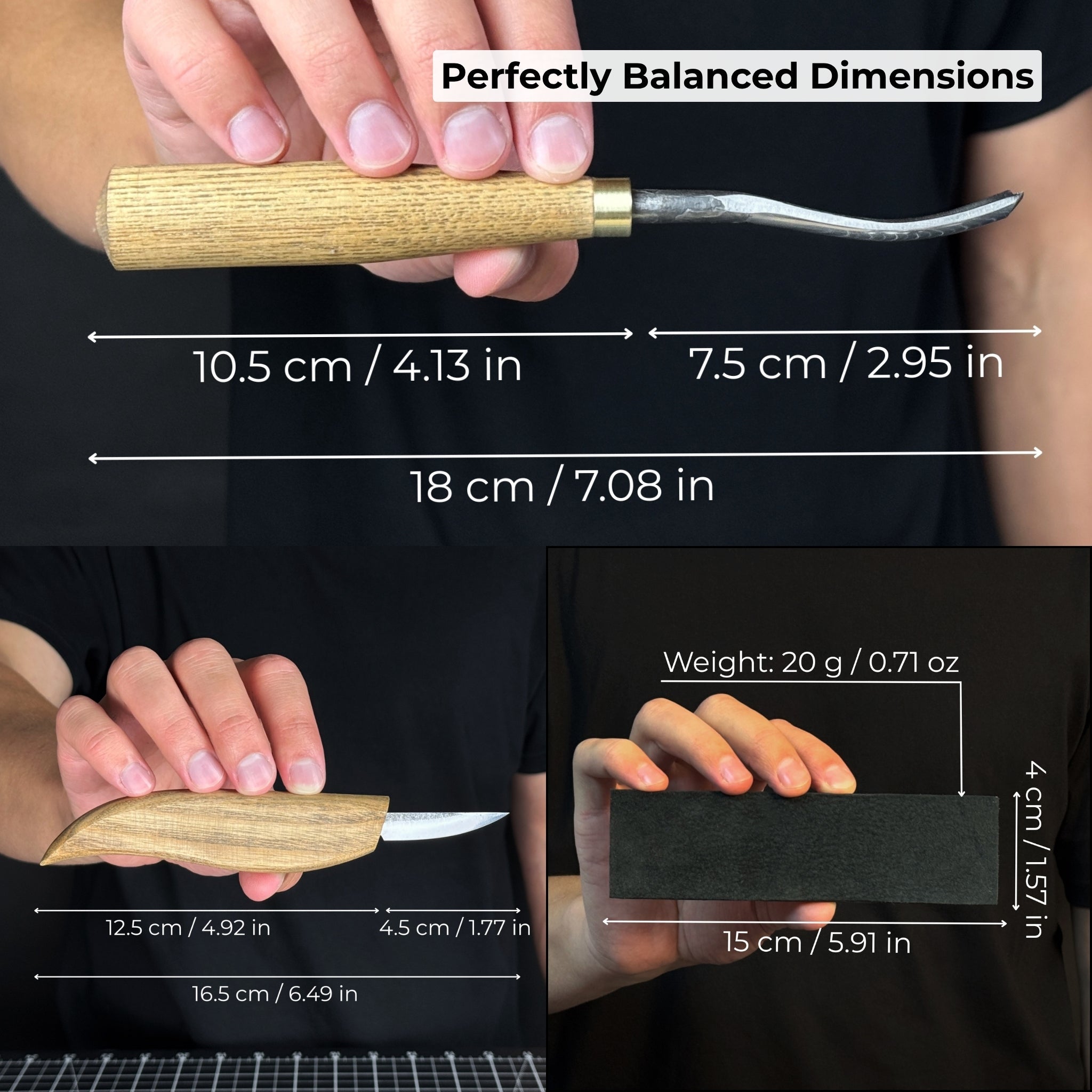 5 - Piece Wood Carving Tool Set with Sharpening Board & Leather Case - 7