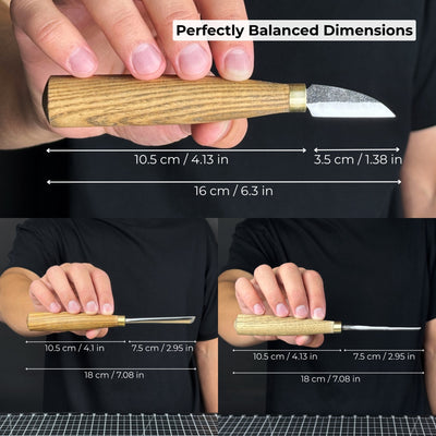 5 - Piece Wood Carving Tool Set with Sharpening Board & Leather Case - 6