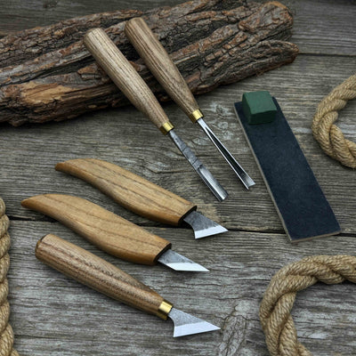 5 - Piece Wood Carving Tool Set with Sharpening Board - 6