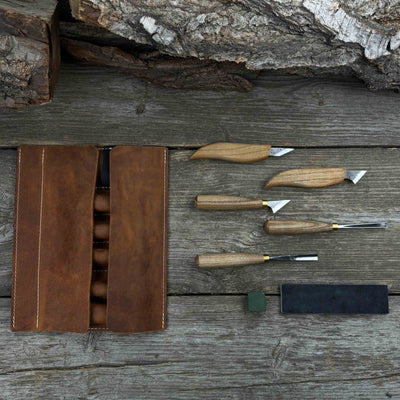 5 - Piece Wood Carving Tool Set with Sharpening Board - 3