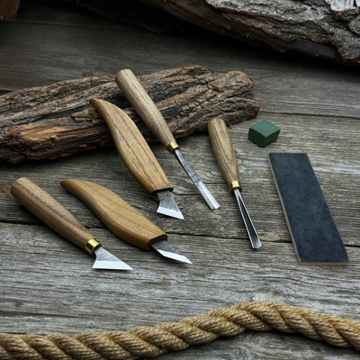 5 - Piece Wood Carving Tool Set with Sharpening Board - 2
