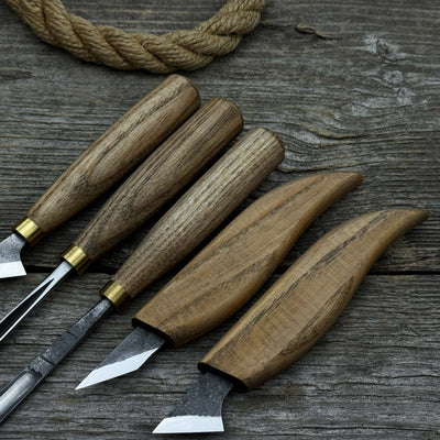 5 - Piece Wood Carving Tool Set with Sharpening Board - 9