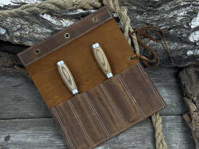 5 Pocket Leather Chisel Roll - 5