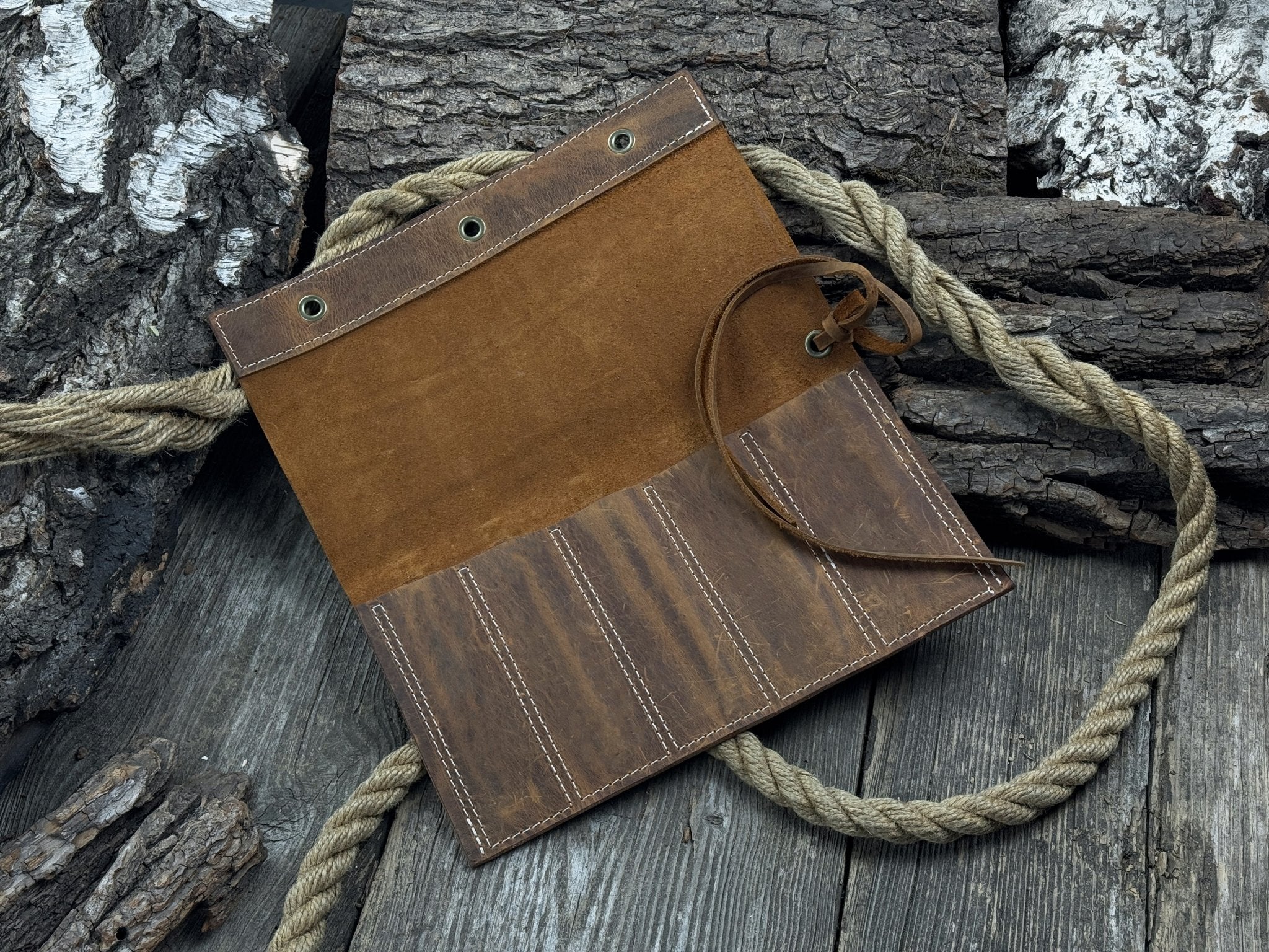 5 Pocket Leather Chisel Roll - 1