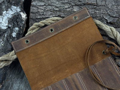 5 Pocket Leather Chisel Roll - 2