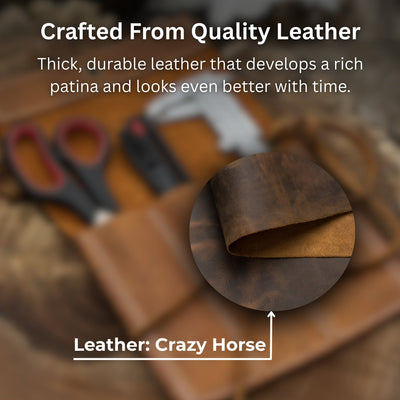 5 Pocket Leather Chisel Roll - 5