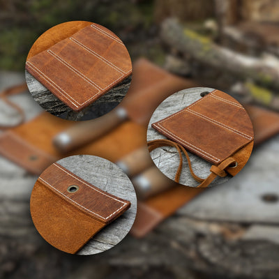 5 Pocket Leather Chisel Roll - 7