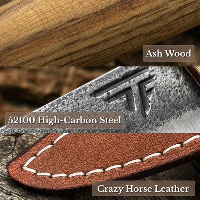 Whittling Sloyd Knife with Leather Sheath, 7.5 cm (2.95 inches)