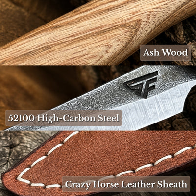 Whittling Sloyd Knife with Leather Sheath, 5.5 cm (2.16 inches)