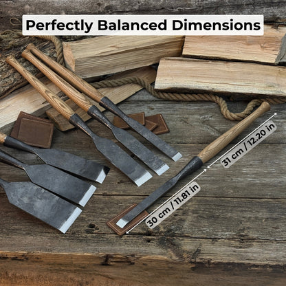 Ensemble de 7 ciseaux à bois longs