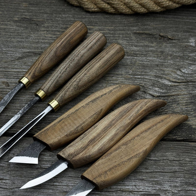 6 - Piece Carving Knife, Chisel & Gouge Set - 6