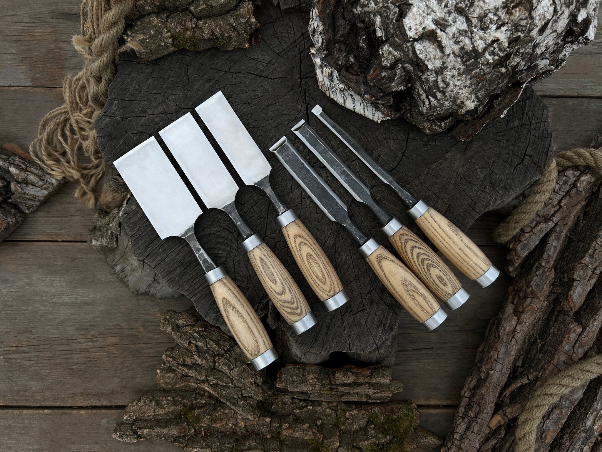 6 - Piece Hand - Forged Wood Carving Chisel Set - 6