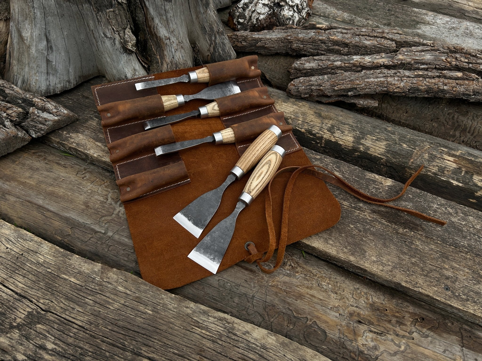 6 - Piece Hand - Forged Wood Carving Chisel Set - 2