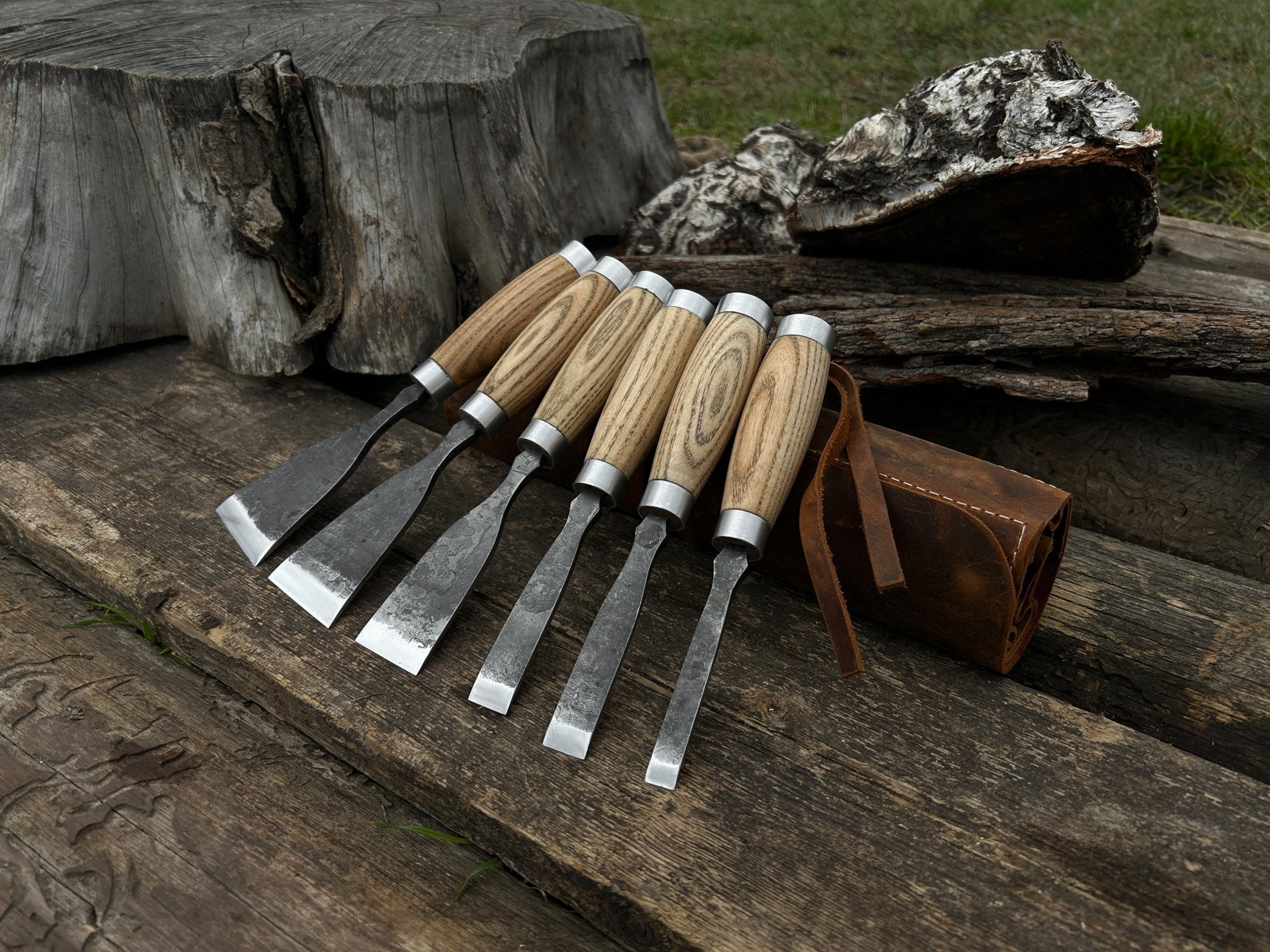 6 - Piece Hand - Forged Wood Carving Chisel Set - 7