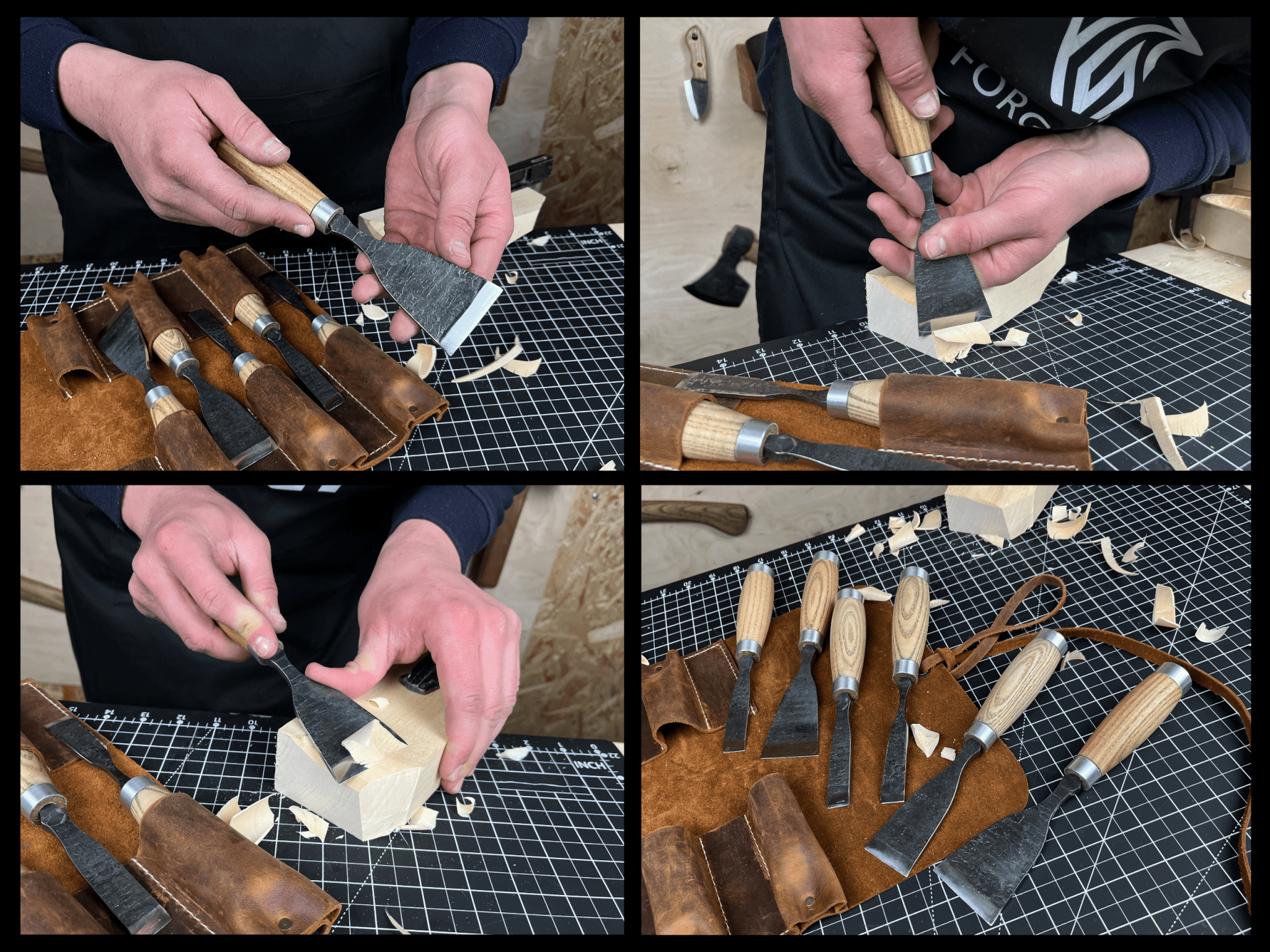 6 - Piece Hand - Forged Wood Carving Chisel Set - 4